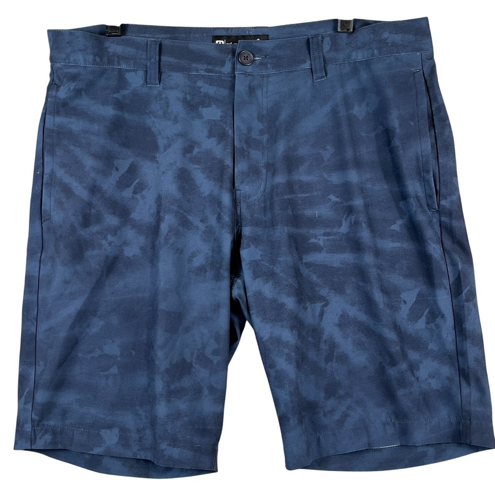 TravisMathew Mens 36 Performance Golf Shorts Stretch Flat Front Blue Casual Pull